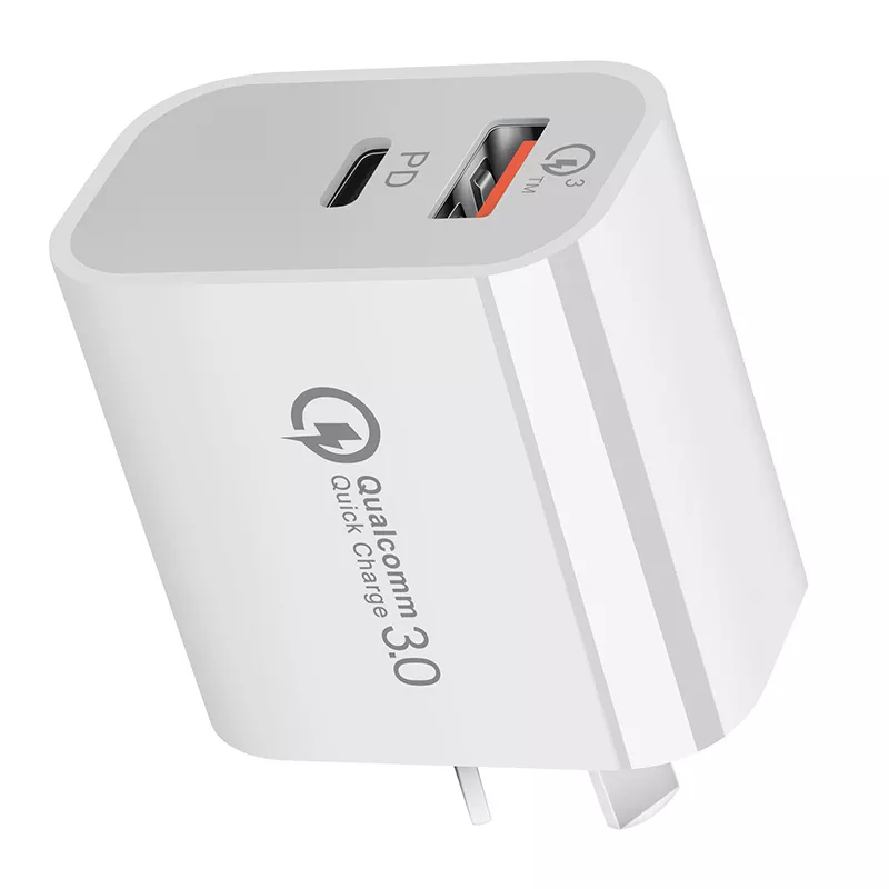 20W USB QC3.0+PD QUICK Charger, Dual Port Fast Charger Adapter, Compatible with all iPhone model & Android Phones.